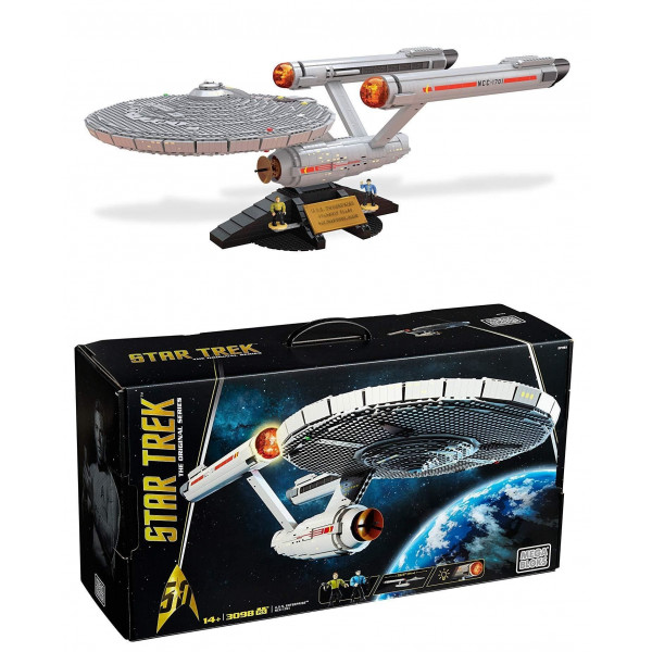Star Trek USS Enterprise 1701 Enerterprise Mega Bloks Boxed Blocks Nuovo