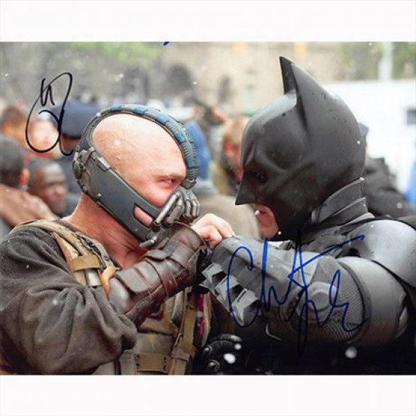 Autografo Christian Bale & Tom Hardy - Il Cavaliere Oscuro Il Ritorno Foto 20x25