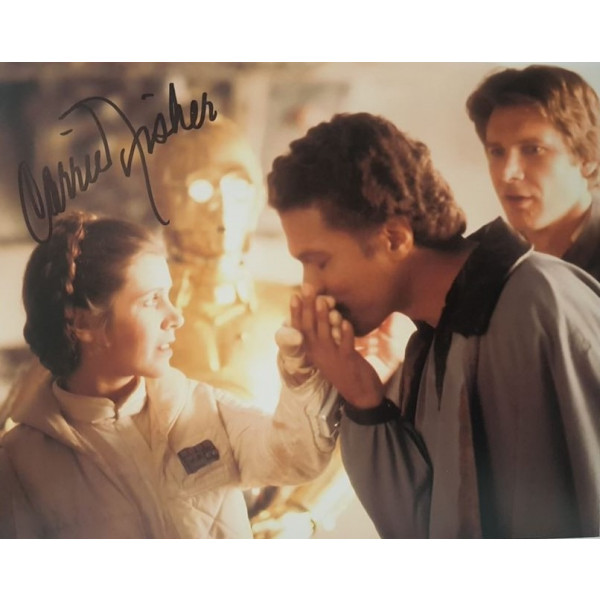 Autografo Star Wars Carrie Fisher 4 Foto 20x25
