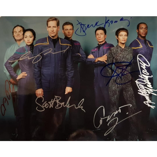 Autografo Cast Completo  Star Trek Enterprise 4 Foto 20x25