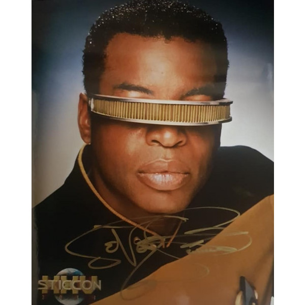 Autografo LeVar Burton Star Trek 2 Foto 20X25