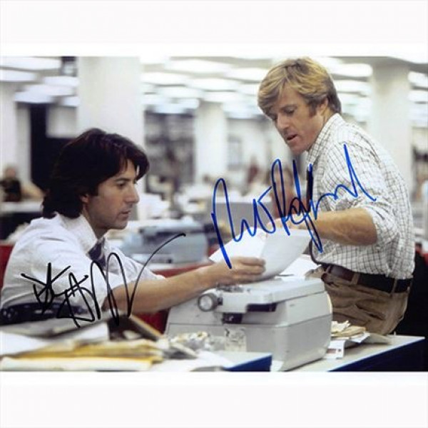 Autografo Robert Redford & Dustin Hoffman Foto 20x25