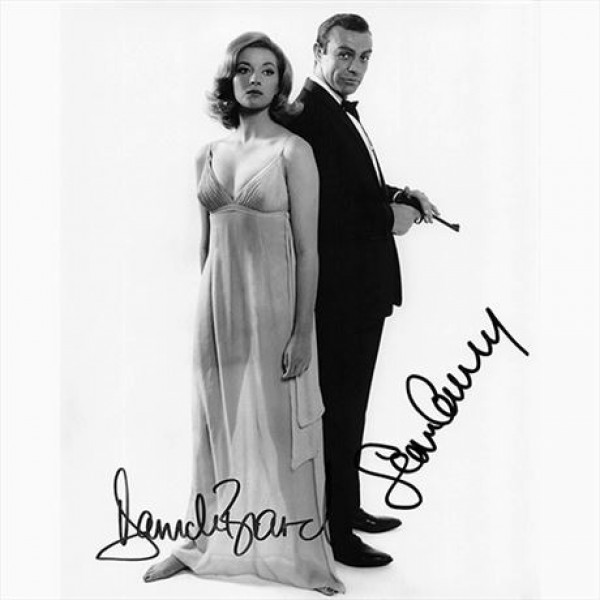 Autografo Sean Connery & Daniela Bianchi 007 James Bond Foto 20x25
