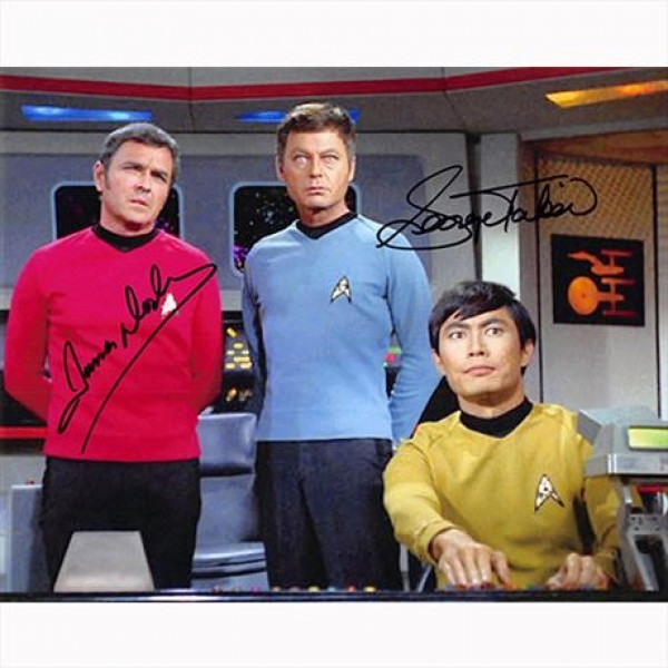 Autografo George Takei & James Doohan - Star Trek Foto 20x25