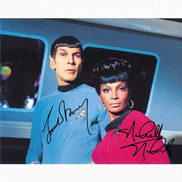 Autografo Leonard Nimoy & Nichelle Nichols 4- Star Trek  foto 20x25