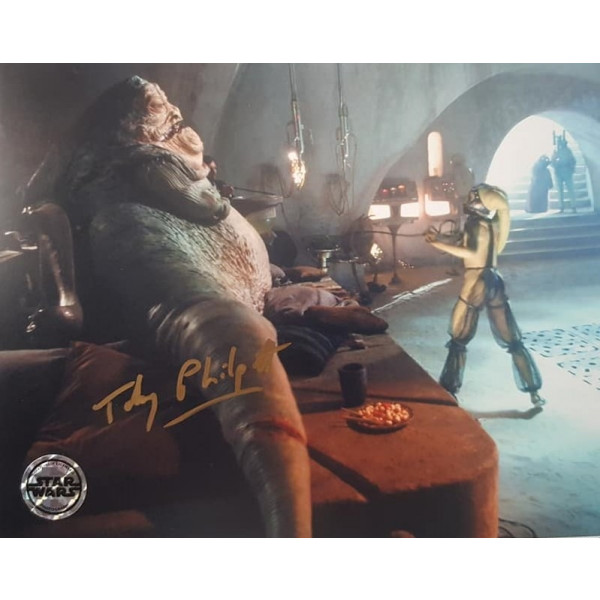 Autografo Toby Philpott Star Wars Jabba 9 Foto 20x25