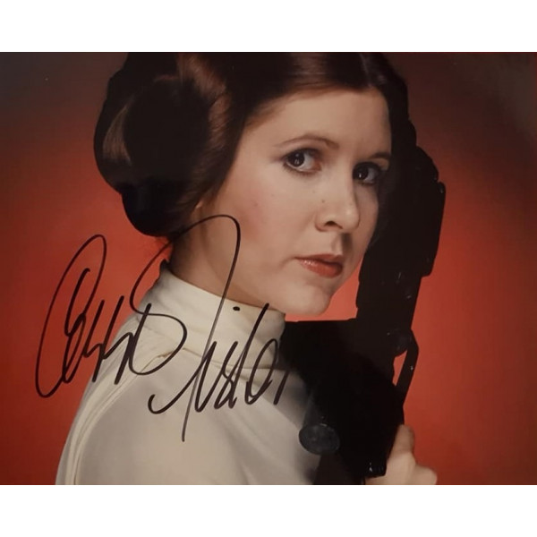 Autografo Star Wars Carrie Fisher 3 Foto 20x25