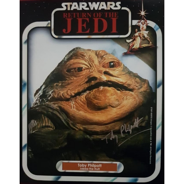 Autografo Toby Philpott Star Wars Jabba 4 Foto 20x25