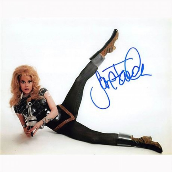 Autografo Jane Fonda - Barbarella Foto 20x25