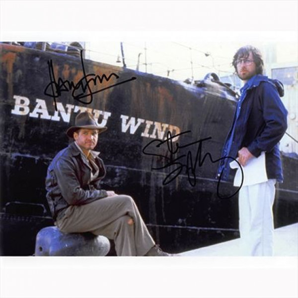 Autografo Harrison Ford & Steven Spielberg - Indiana Jones Foto 20x25
