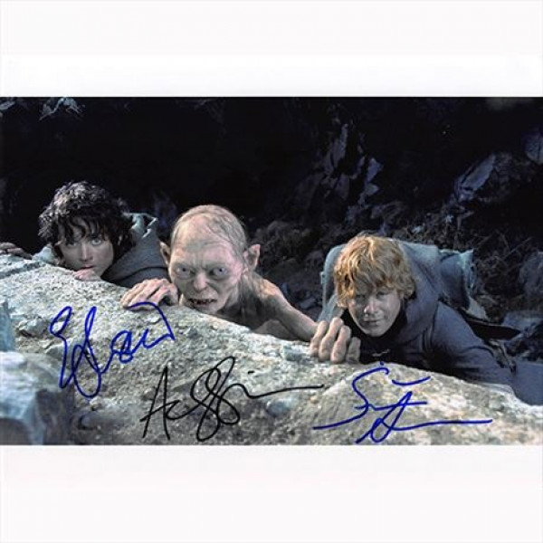 Autografo Lord of the Rings Cast by 3 Foto 20x25