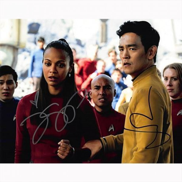 Autografo John Cho & Zoe Saldana - Star Trek Foto 20x25