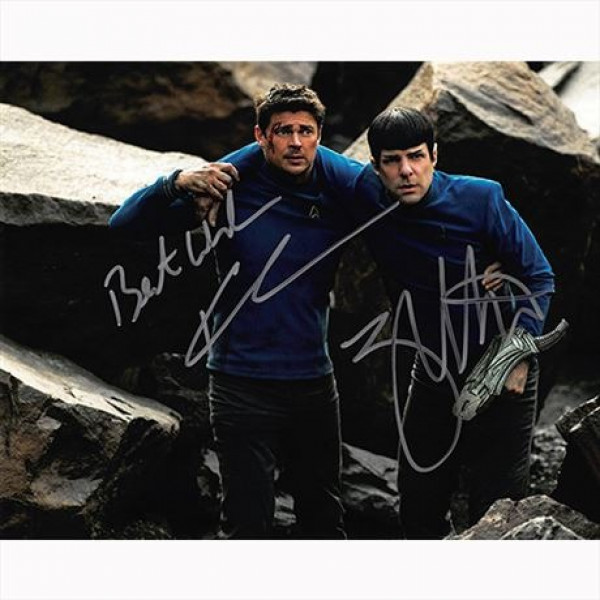 Autografo Karl Urban & Zachary Quinto - Star Trek Foto 20x25