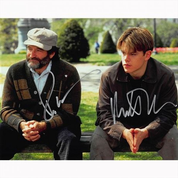 Autografo Robin Williams & Matt Damon - Good Will Hunting Foto 20x25
