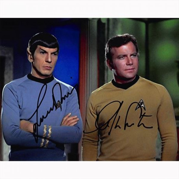 Autografo William Shatner - Leonard Nimoy - Star Trek Foto 20x25