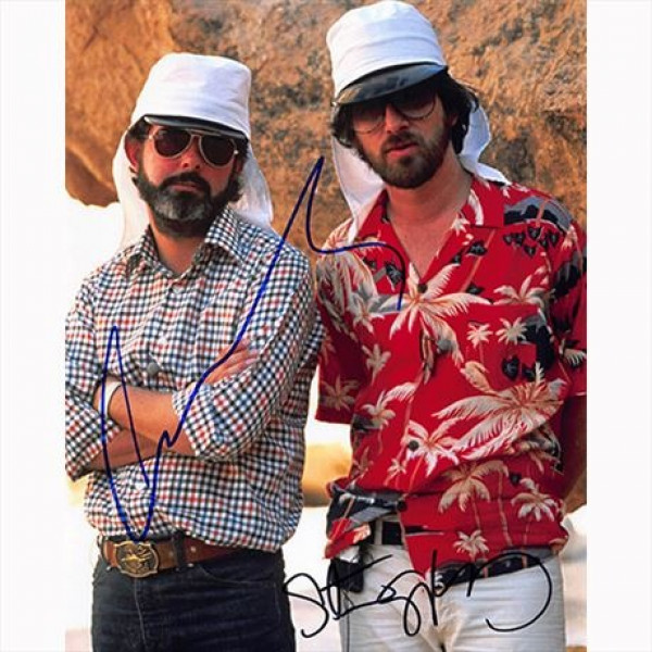 Autografo George Lucas & Steven Spielberg Foto 20x25