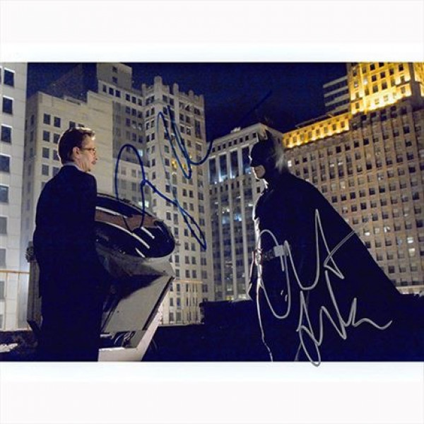 Autografo Christian Bale & Gary Oldman - Batman The Dark Knight Foto 20X25