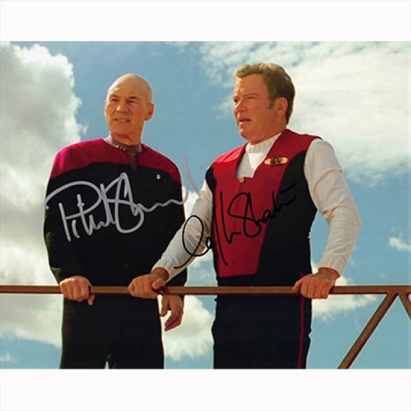 Autografo William Shatner & Patrick Stewart - Star Trek Generations Foto 20x25