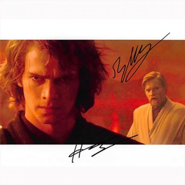 Autografo Ewan McGregor e Hayden Christensen - Star Wars Foto 20x25