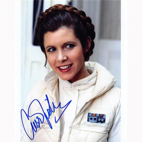 Autografo Carrie Fisher 6- Star Wars Foto 20x25 
