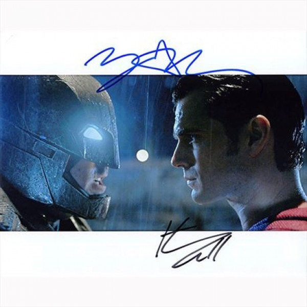 Autografo Ben Affleck & Henry Cavill - Batman v Superman Foto 20x25