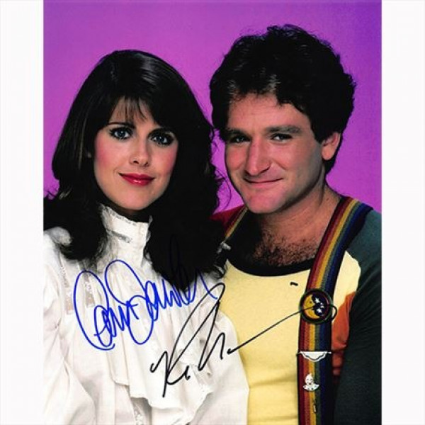 Autografo Robin Williams & Pam Dawber - Mork & Mindy 2 Foto 20x25: