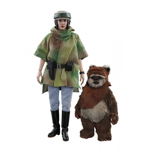 HOT TOYS Star Wars Episode VI Movie Masterpiece Action Figure 2-Pack 1/6 Princess Leia & Wicket 15-27 cm