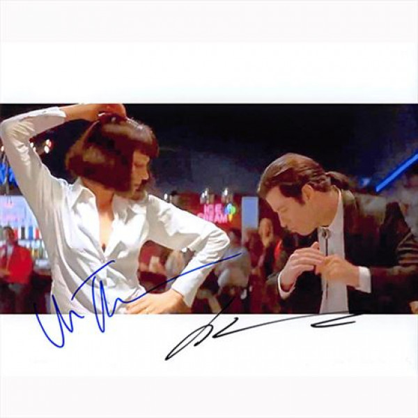 Autografo John Travolta e Uma Thurman  - Pulp Fiction 2 Foto 20x25