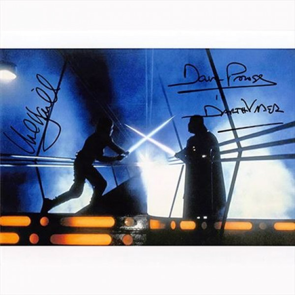 Autografo Mark Hamill & David Prowse - Star Wars 2 Foto 20x25