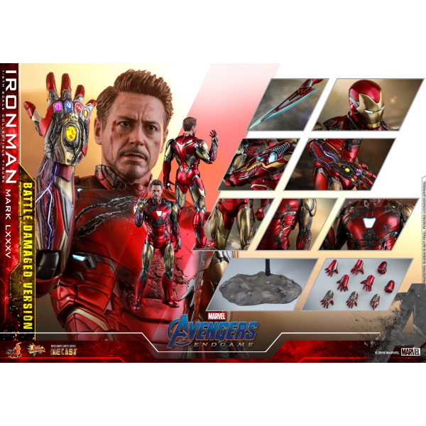 HOT TOYS 1/6 Avengers: Endgame Diecast Action Figure Iron Man Mark LXXXV Battle Damaged Ver. 