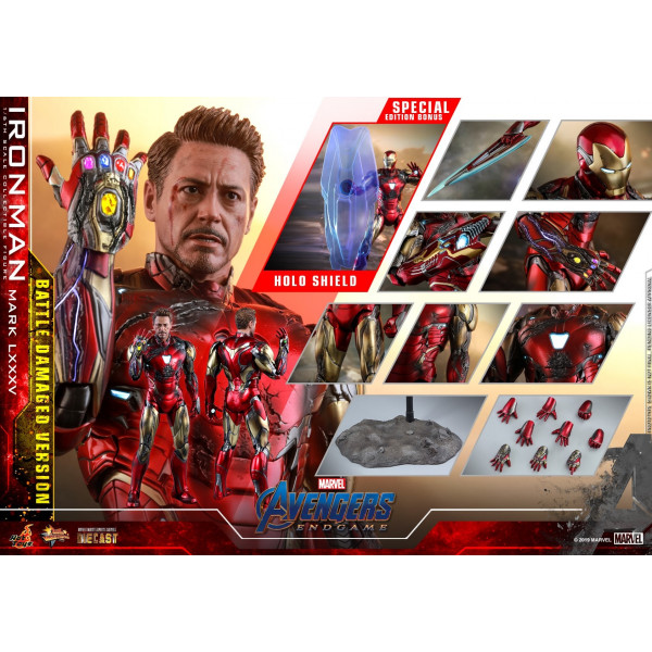 Hot Toys MMS 543 D33 Endgame Iron Man Mark LXXXV (Battle Damaged) Deluxe Edition