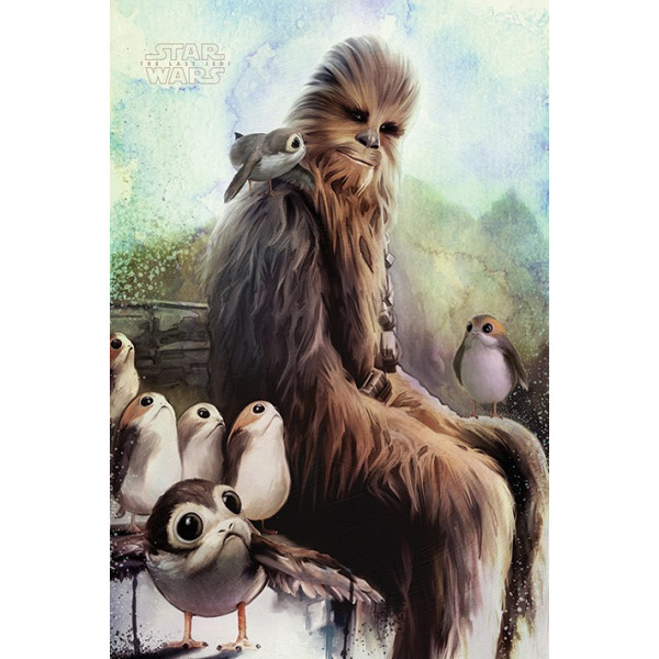 Poster Star Wars: The Last Jedi (Chewbacca & Porgs)