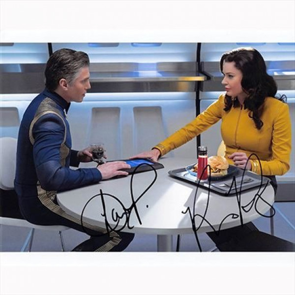 Autografo Anson Mount & Rebecca Romijn  Star Trek Discovery Foto 20x25: