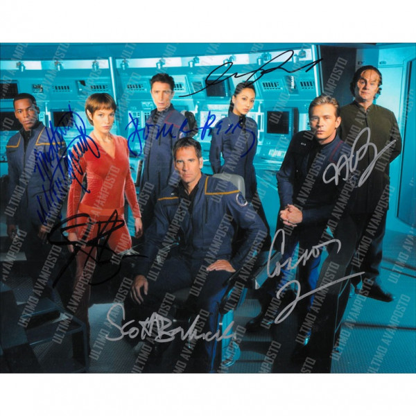 Autografo Cast Completo  Star Trek Enterprise Foto 20x25