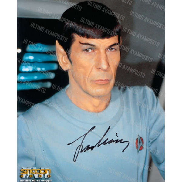 Autografo Leonard Nimoy 4- Star Trek Foto 20x25