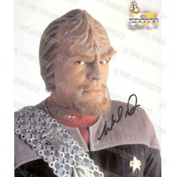 Autografo Michael Dorn Star Trek  2 Foto 20x25