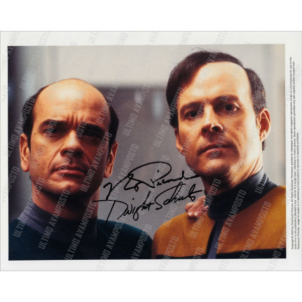 Autografo Robert Picardo e Dwight Schultz Star Trek Foto 20x25