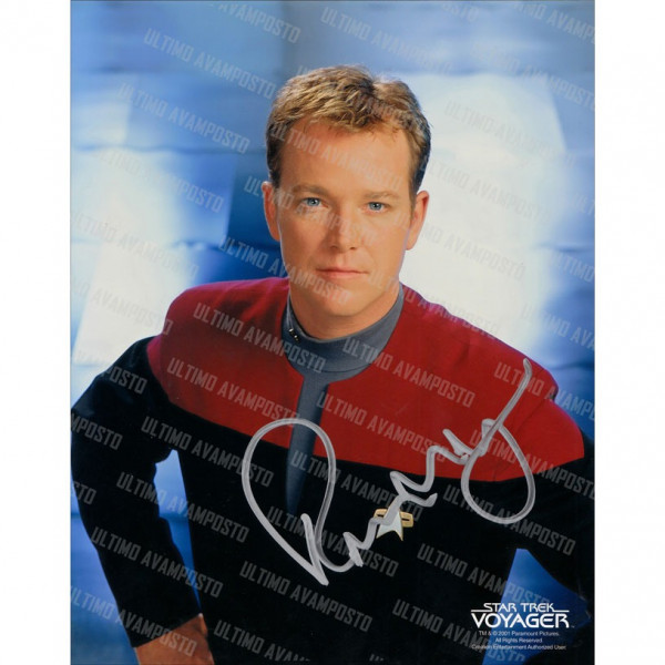 Autografo Robert Duncan McNeill Star Trek Voyager 2 Foto 20x25