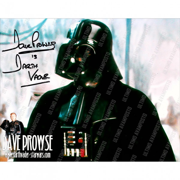 Autografo Dave Prowse Star Wars 3 Foto 20x25