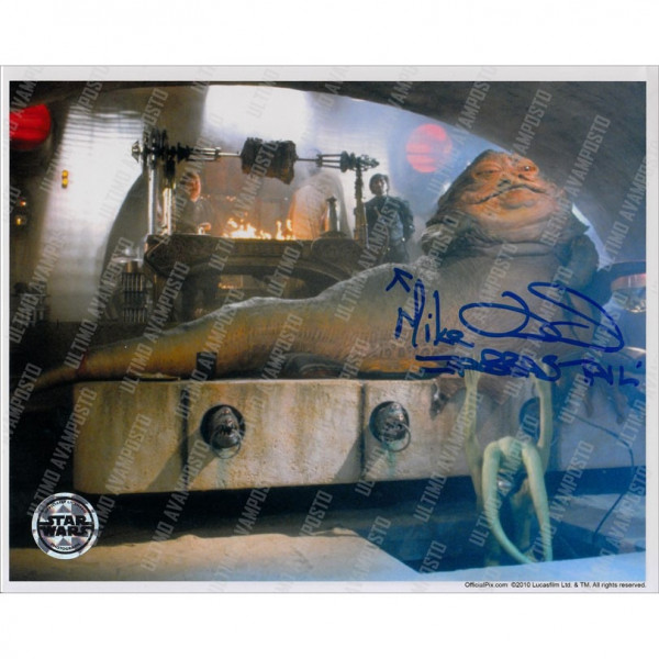 Autografo Mike Edmonds Star Wars Jabba Foto 20x25