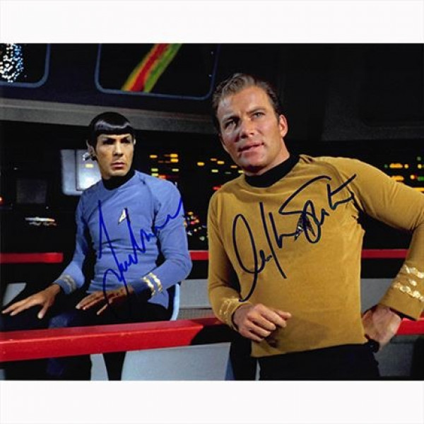 Autografo William Shatner & Leonard Nimoy - Star Trek 5- Foto 20x25