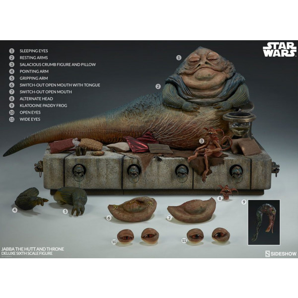 Star Wars Episode VI Action Figure 1/6 Jabba the Hutt & Throne Deluxe 34 cm