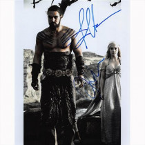 Autografo Emilia Clarke - Jason Momoa - Game of Thrones - Il Trono di Spade 2 Foto 20x25 