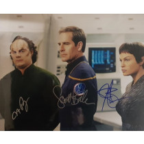 Autografo Cast 3 Attori Star Trek Enterprise Foto 20x25