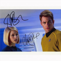 Autografo Chris Pine & Alice Eve - Star Trek Foto 20x25 