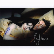 Autografo Roger Moore & Madeline Smith - James Bond Foto 20x25