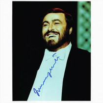 Autografo Luciano Pavarotti Foto 20x25