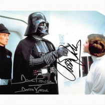 Autografo Star Wars Carrie Fisher & David Prowse -Foto 20x25