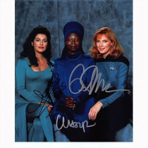 Autografo Star Trek The Next Generation Cast 3 Attrici Foto 20x25