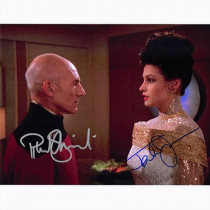Autografo Patrick Stewart & Famke Janssen - Star Trek Foto 20x25